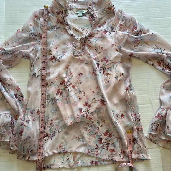 NWOT Sundance Double Layer Floral Long Sleeve Ruffle Blouse | size S - Picture 8 of 8
